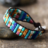 Mix Candy Gemstone Leather Necklace
