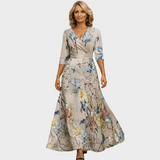 Fleur | Elegantna Cvećasta Haljina sa V-Izrezom