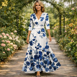 Fleur | Elegantna Cvećasta Haljina sa V-Izrezom