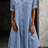 Ležerna Denim Midi Haljina | VITHONA