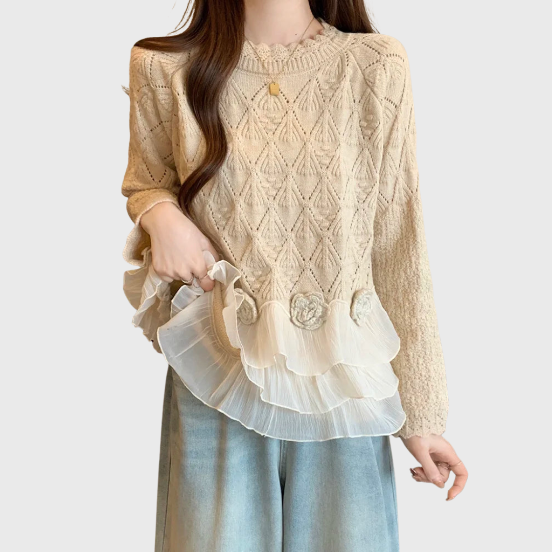 Elina | Elegantni pulover sa čipkastim detaljima