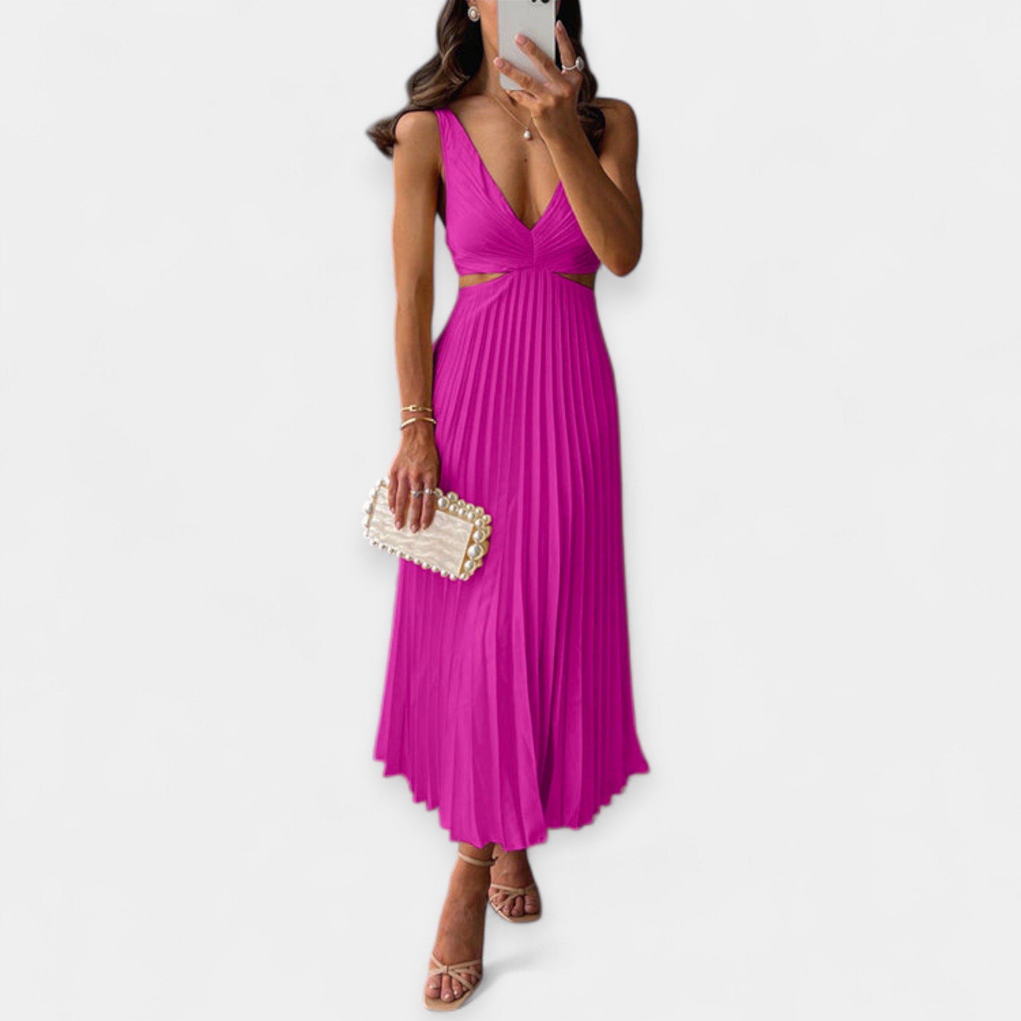 Adriana | Plisirana maxi haljina