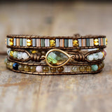 Bronze Ring with Natural Labradorite Tear Drop