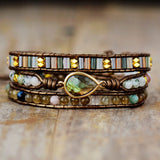 Bronze Ring with Natural Labradorite Tear Drop