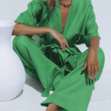 Set oversized pantalona sa vezanjem u struku