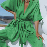Set oversized pantalona sa vezanjem u struku