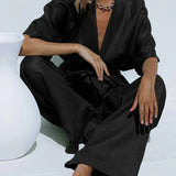 Set oversized pantalona sa vezanjem u struku