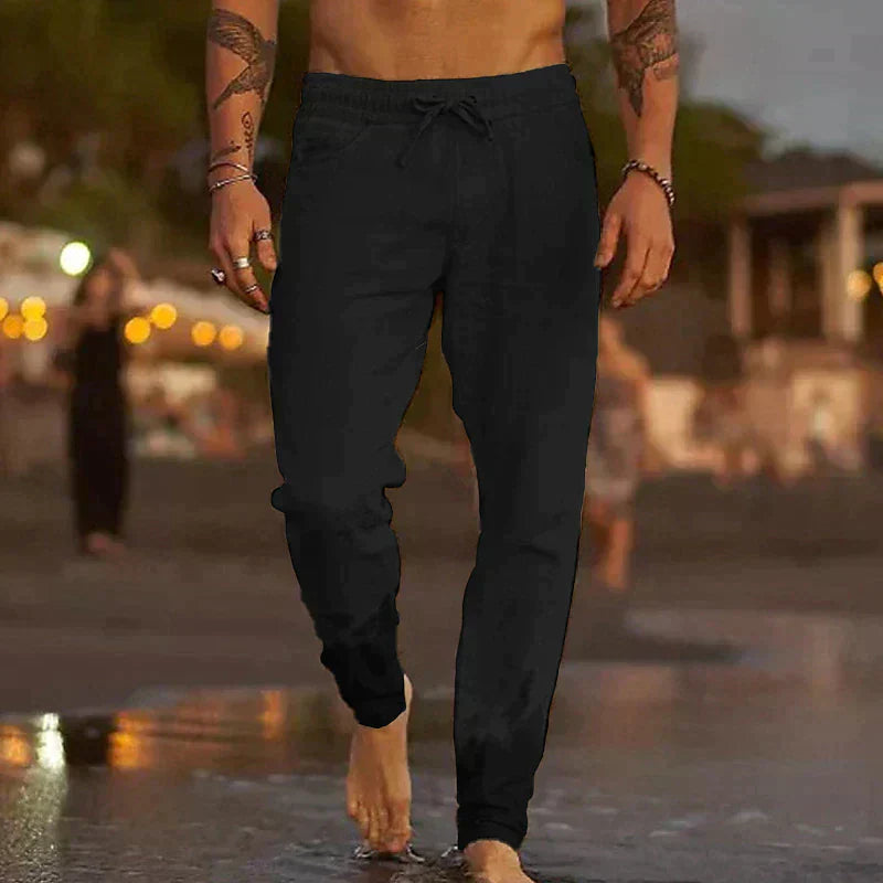 Jannik | Lanene Pantalone sa Trakom