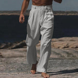 Theo | Široke Lanene Pantalone