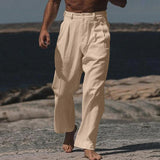 Theo | Široke Lanene Pantalone