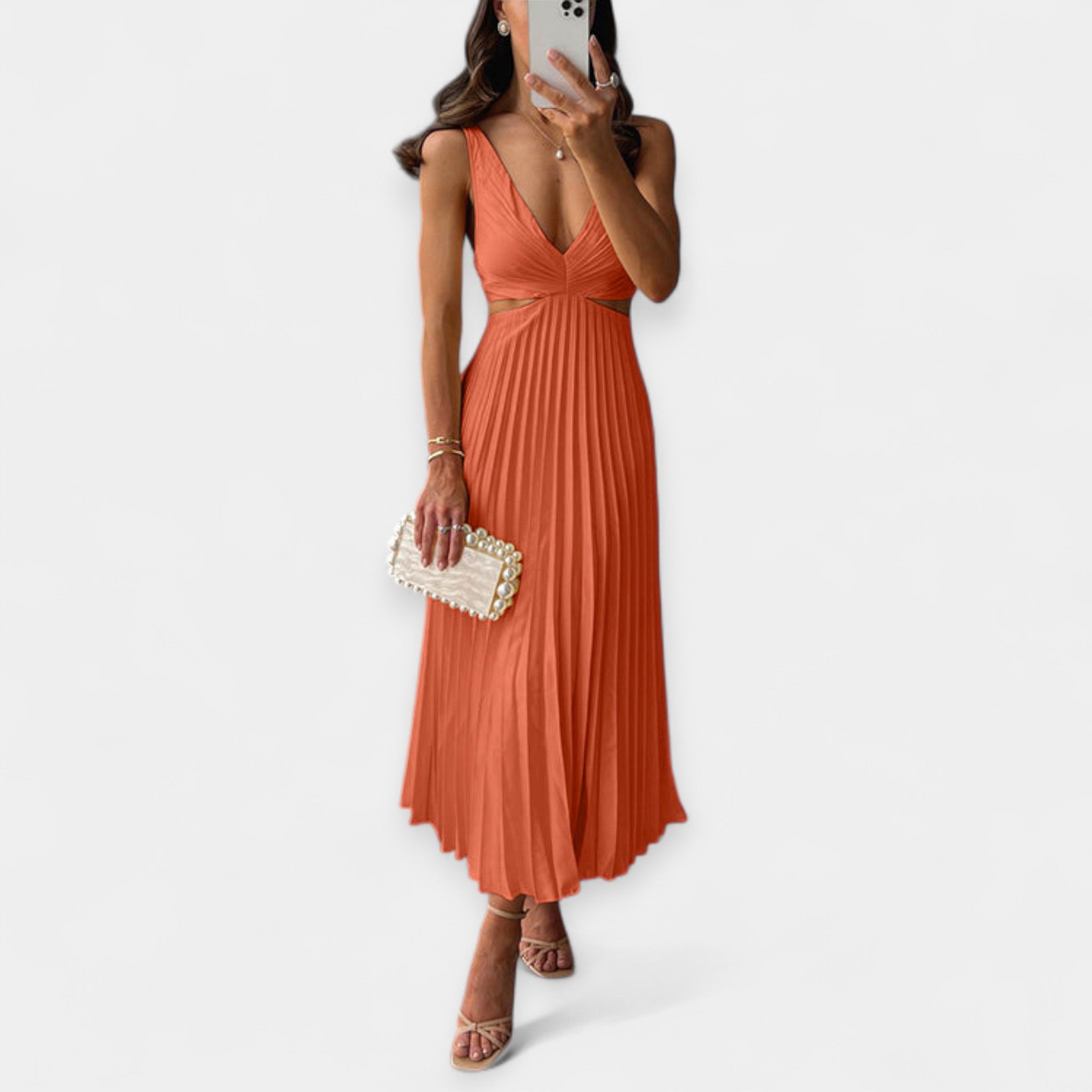 Adriana | Plisirana maxi haljina