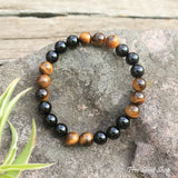 Narukvica od Narandžastog Tiger Eye i Crnog Oniksa