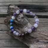 Natural Amethyst & Garnet Mala Bracelet