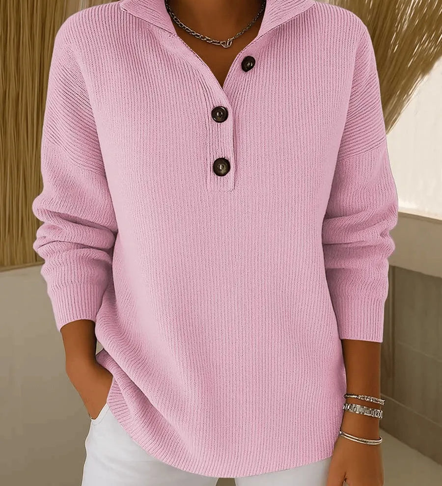 Amparo™ | Sweter Polo z Dekoltem w Serek