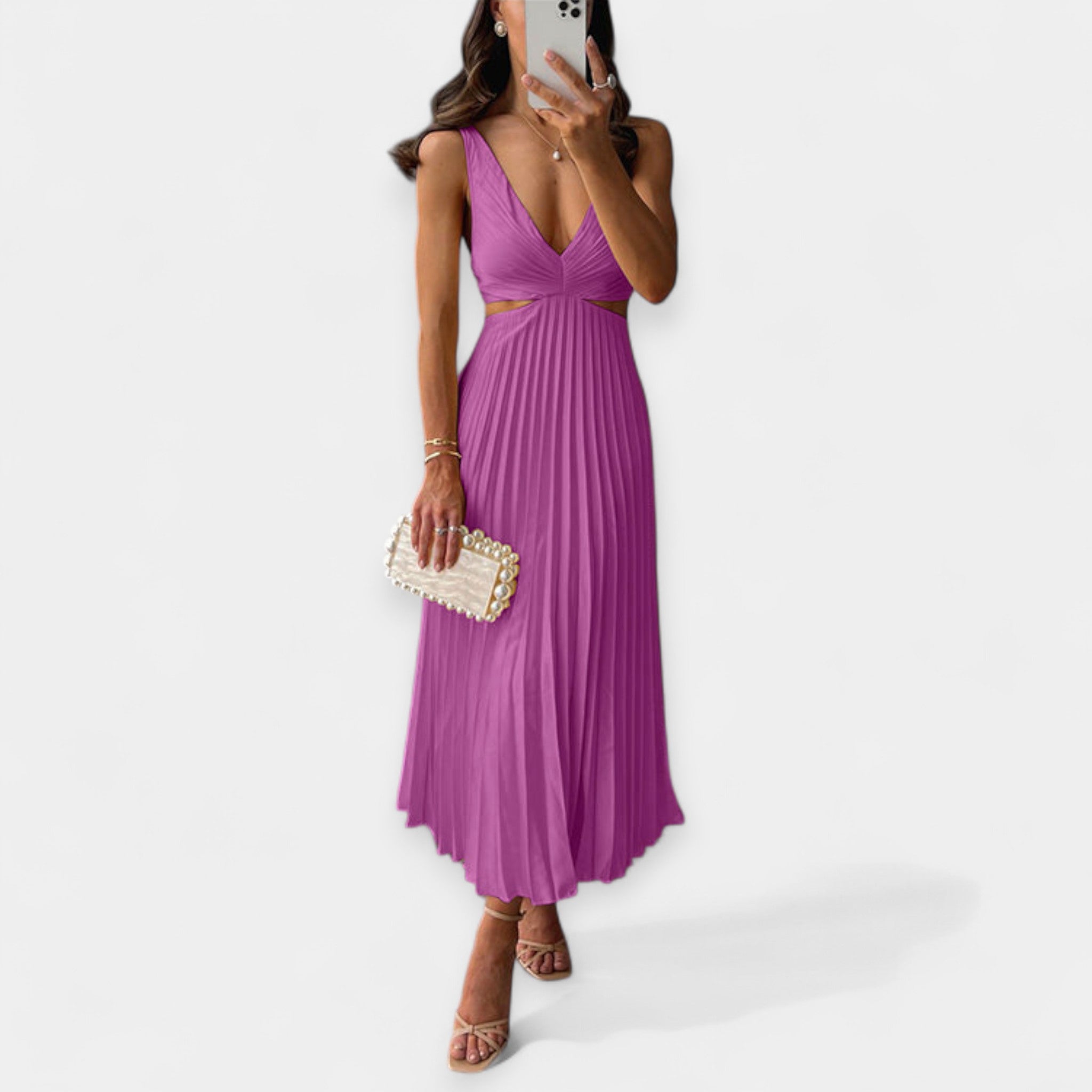 Adriana | Plisirana maxi haljina