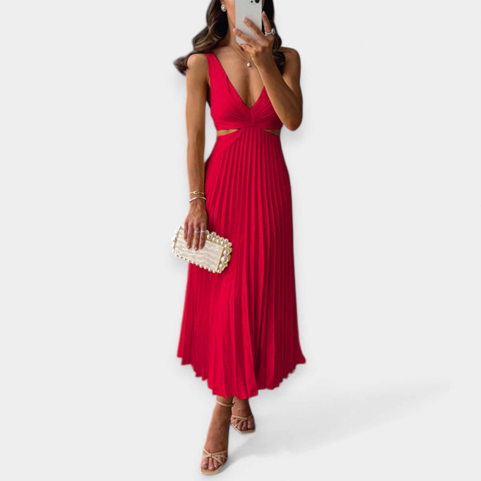 Adriana | Plisirana maxi haljina