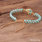 Adjustable Amazonite Tear Bracelet with Pearls