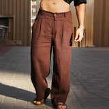 Dario | Široke Lanene Pantalone