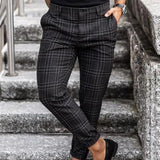 Ståle | Muške Lanene Karirane Pantalone