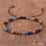 Adjustable Natural 7 Chakra Gemstone Bracelet with Beads