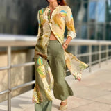 Miréliane – Elegantni Set za Dame od Platna s Crvenim ili Crnim Satenskim Akcentima