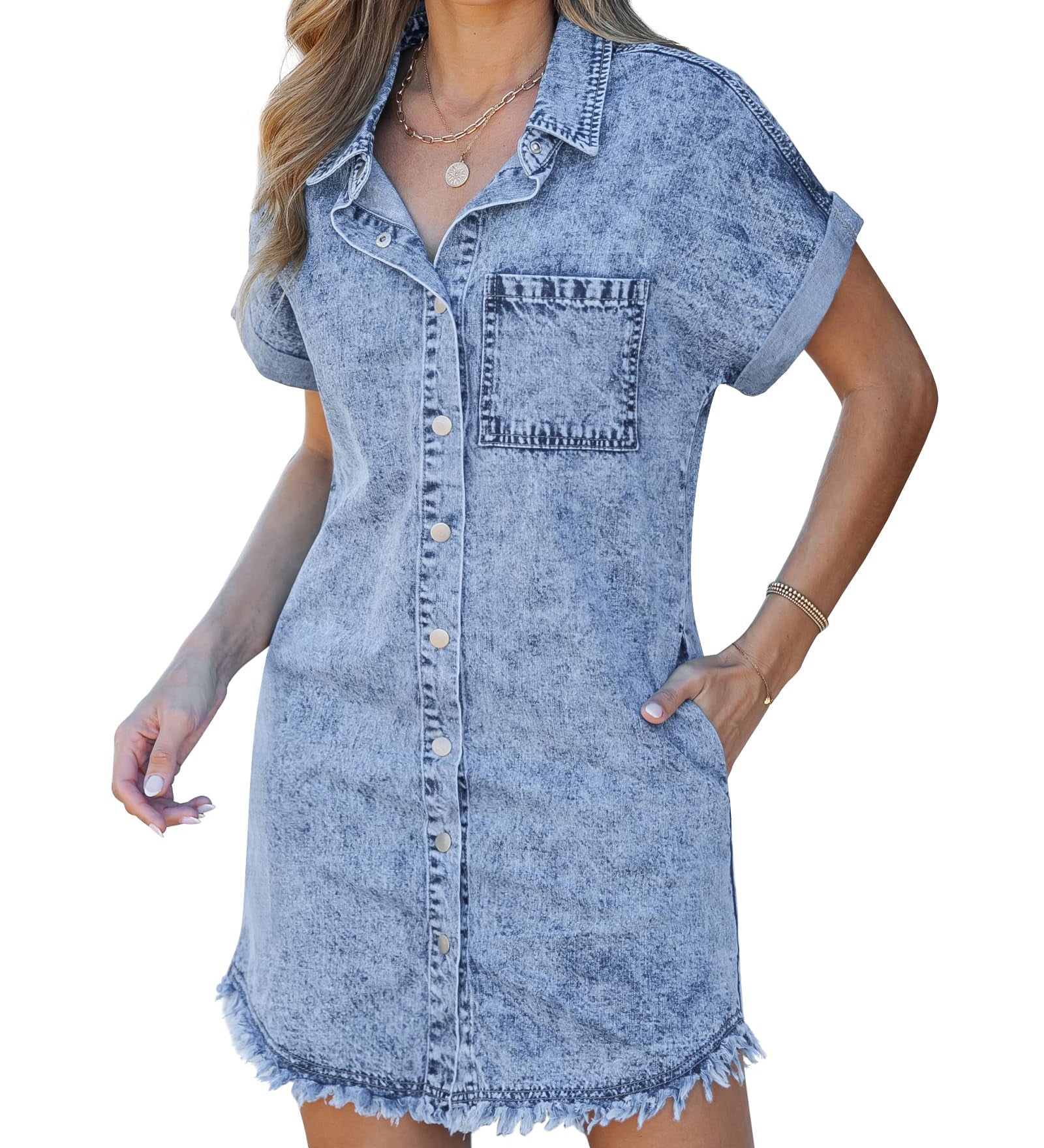 Jeans košulja haljina | VITHONA