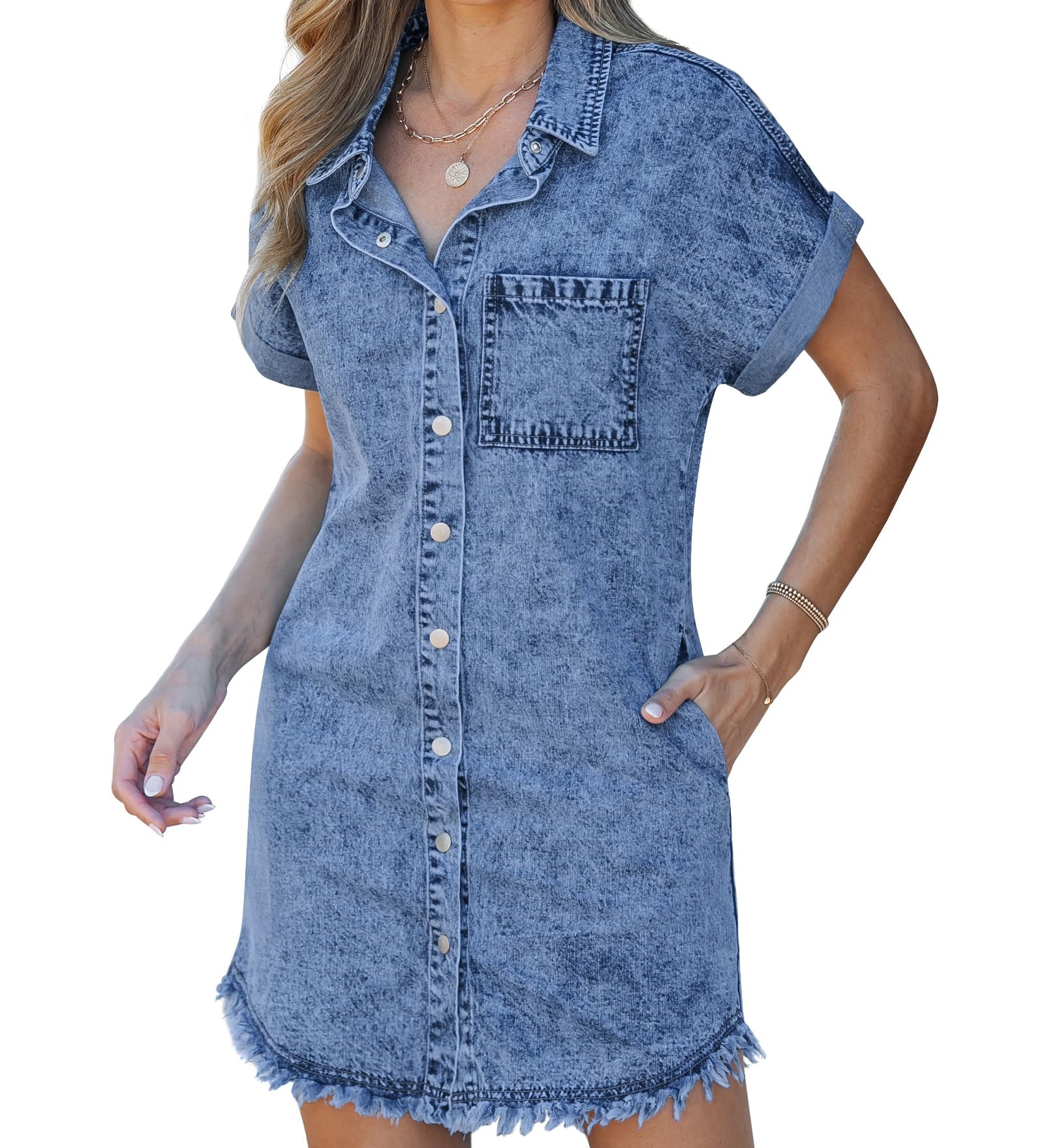 Jeans košulja haljina | VITHONA