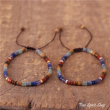 Adjustable Natural 7 Chakra Gemstone Bracelet with Beads