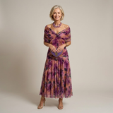 Sophia - Elegantna Haljina s Cvjetnim Plisiranim Dizajnom