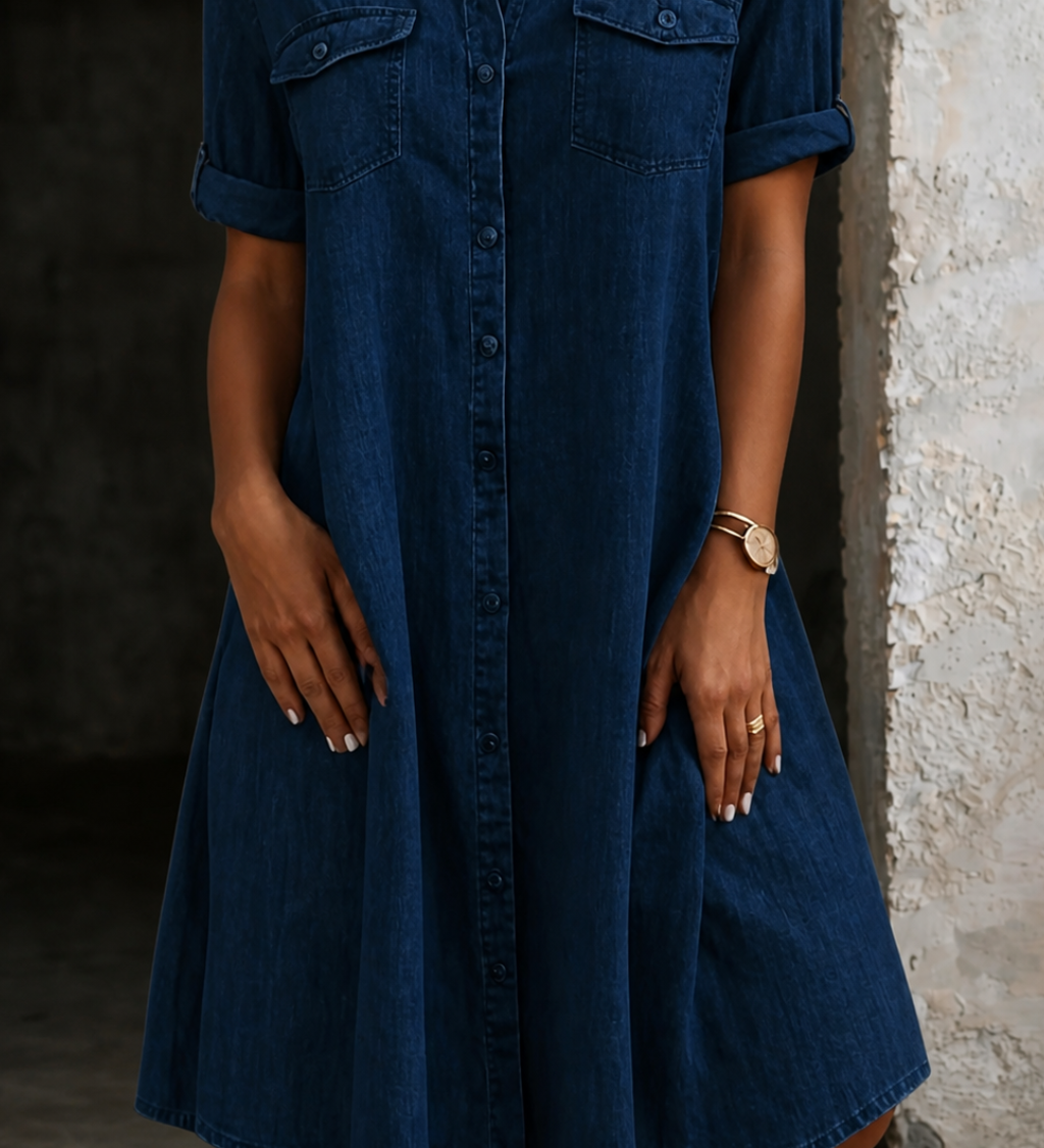 Ležerna Denim Midi Haljina | VITHONA