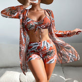 Trodelni bikini set s uzorkom