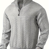 VITHONA | Pleteni Zip-Up Džemper