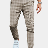 Ståle | Muške Lanene Karirane Pantalone
