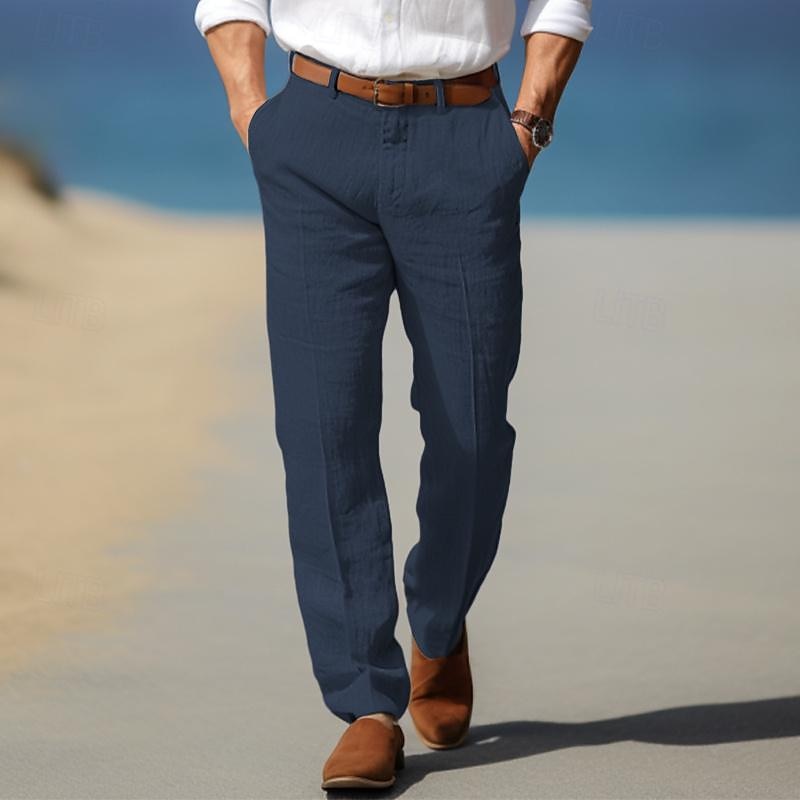 Frank | PREMIUM LANENE PANTALONE ZA MUŠKARCE (SA RUPAMA ZA PODEŠAVANJE PANTALONA)