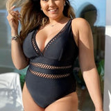Rhythm Scarf Bandeau Vintage Femme Tankini SetMaillot de bain une pièce élastique modeste à rayures noires et blanchesMaillot de bain une pièce à col en V et imprimé léopard noirMaillot de bain une pièce noir à armatures en maille découpéeMaillot de bain