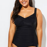 Rhythm Scarf Bandeau Vintage Femme Tankini SetMaillot de bain une pièce élastique modeste à rayures noires et blanchesMaillot de bain une pièce à col en V et imprimé léopard noirMaillot de bain une pièce noir à armatures en maille découpéeMaillot de bain