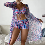 Trodelni bikini set s uzorkom