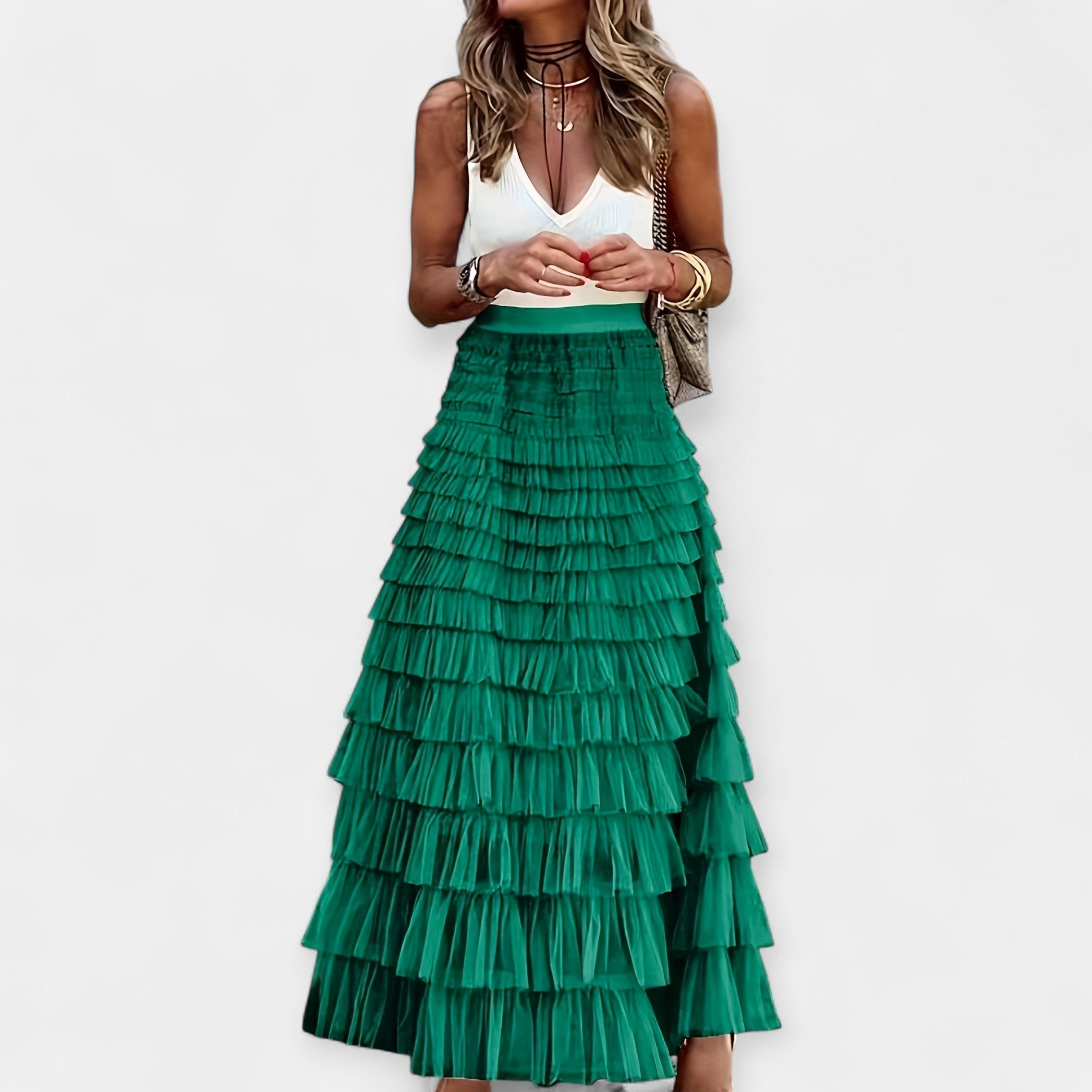 Nina | Boho suknja sa mrežastim rubom