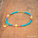 Bohemian Turquoise Feather Anklet