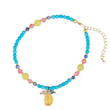 Bohemian Turquoise Feather Anklet
