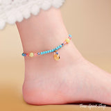 Bohemian Turquoise Feather Anklet