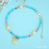 Bohemian Turquoise Feather Anklet