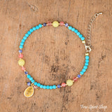 Bohemian Turquoise Feather Anklet