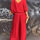 Larisa – Elegantan letnji komplet sa širokim pantalonama