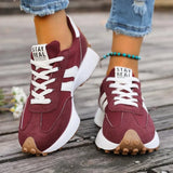 Sneakersy damskie w stylu retro - kolor czerwony