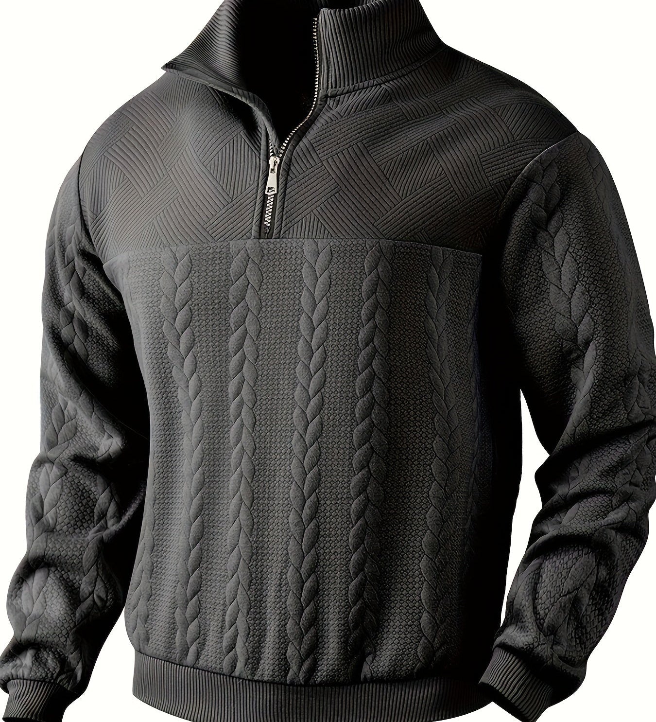 VITHONA | Pleteni Zip-Up Džemper