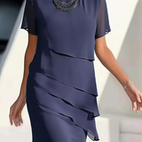 Aria - Vječna Chiffon Haljina s Višeslojnim Dizajnom