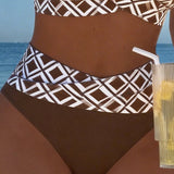 Bikini set sa postavom i dijamantskim uzorkom