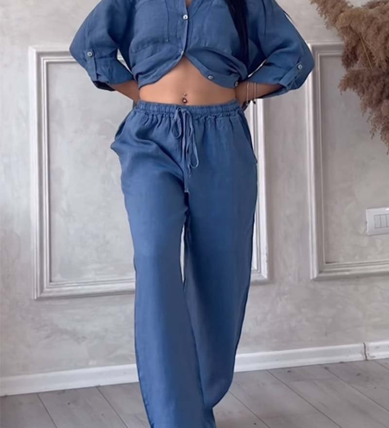 Fara – Luksuzni set od pamuka i lana: košulja i pantalone
