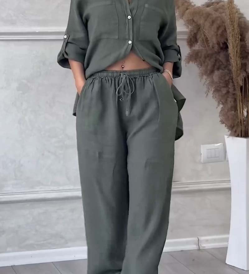 Fara – Luksuzni set od pamuka i lana: košulja i pantalone